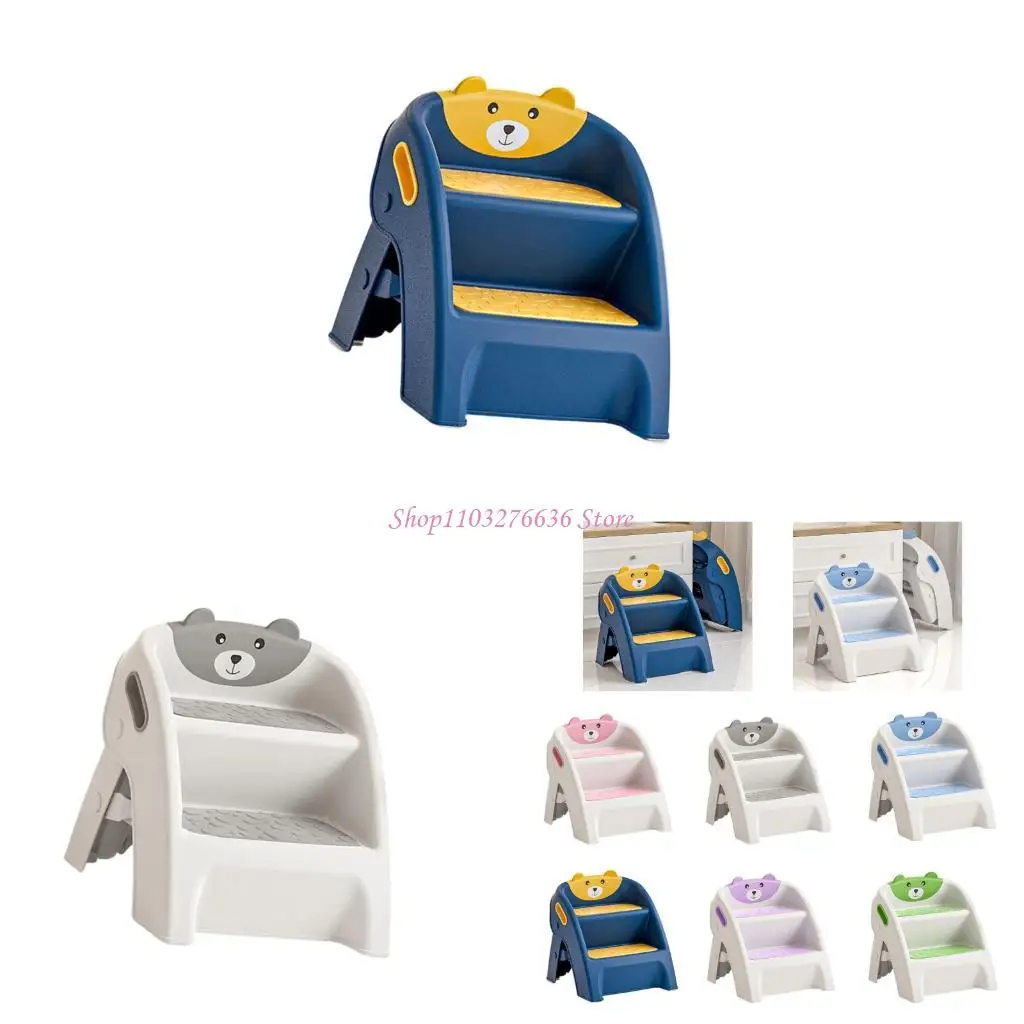 Tragbarer, faltbarer Tritthocker für Kleinkinder für das Töpfchentraining, einfache 10-Sekunden-Montage, rutschfeste Pads, Badezimmerhelfer