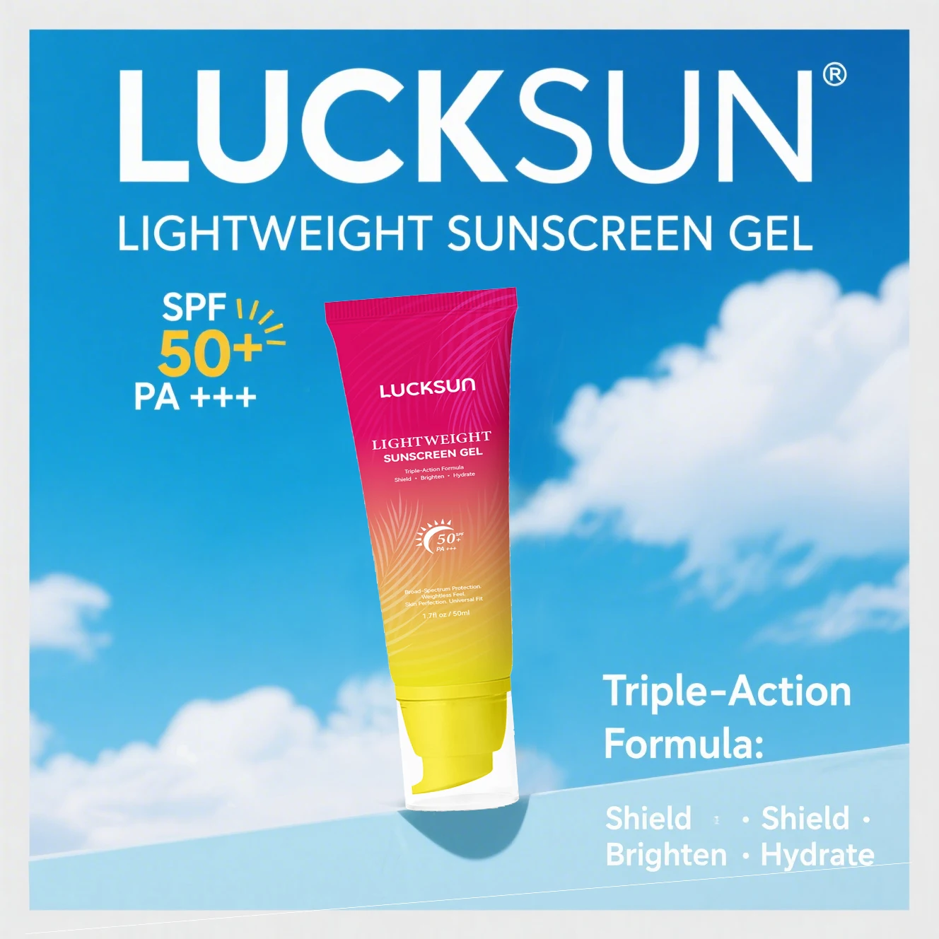 Leichtes Sonnenschutzgel SPF50+ PA+++ 50 ml Perlen-Niacinamid-Formel, nicht fettend, aufhellender Gesichts- und Körperschutz, feuchtigkeitsspendend. Image