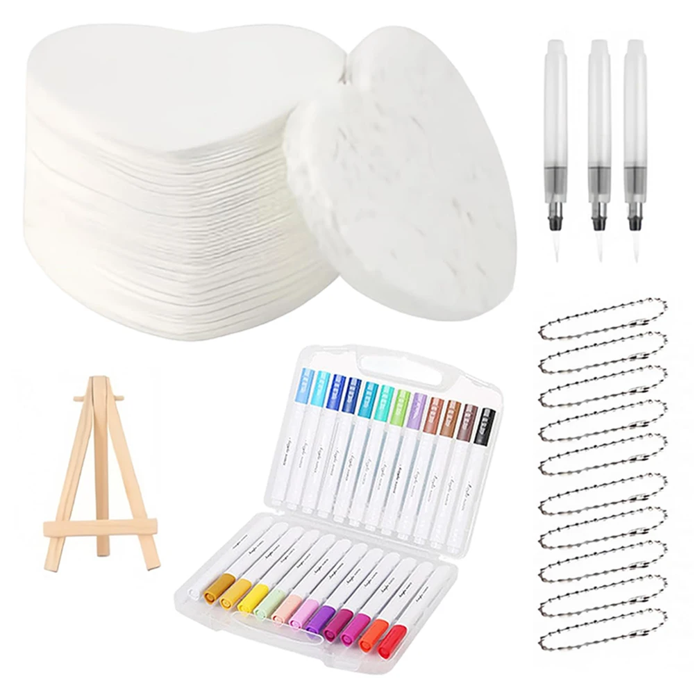 Schaumstoffstruktur-Malpapier mit 12 Markierungsstiften und 10 Chian- und kleinen Staffeleien. Magisches, geschwollenes Farbpapier, 3D-Zeichnung, Magie, Leinwandschwamm Image