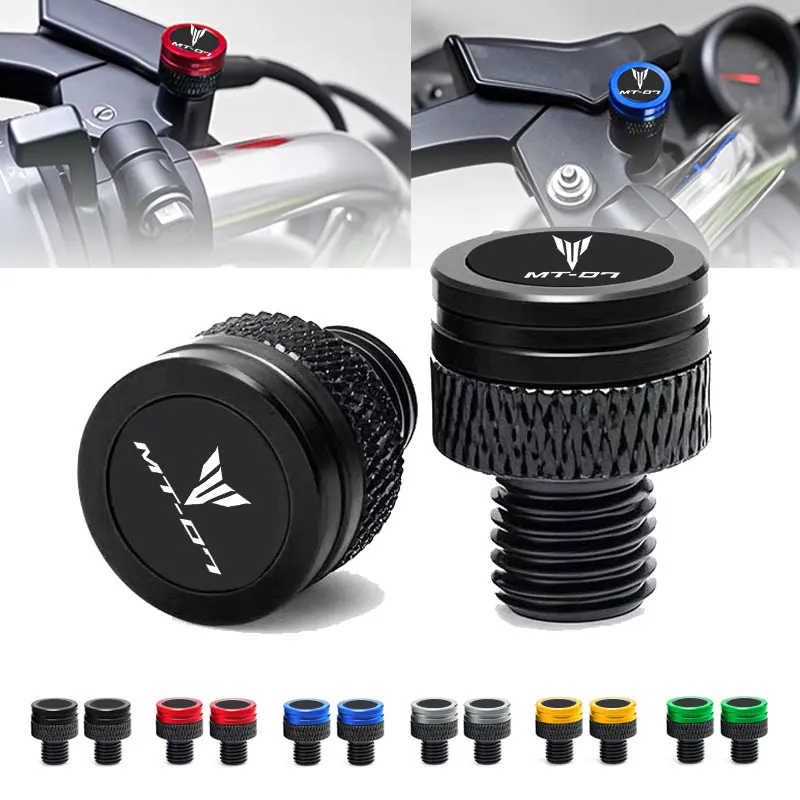 Motorrad CNC Rearview Außenspiegel Loch Kappe Stecker Zubehör 2PCS Für Yamaha MT-07 MT07 mt 07 alle jahr 2017 2018 2019-2025 Image