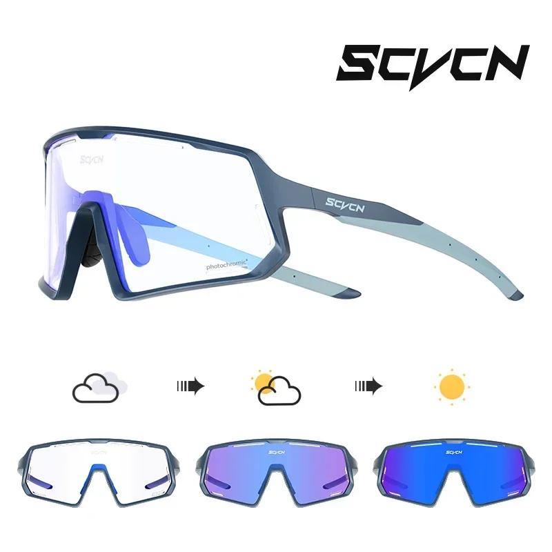 SCVCN Photochrome Radfahren Sonnenbrille Baseball MTB Rennrad Radfahren Gläser Männer Frauen UV400 Im Freien Sport Brillen Fahren Image