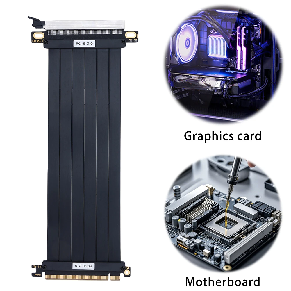 PCI-E 3.0 Riser-Kabel EMI-geschirmtes GPU-Verlängerungskabel PCIe 3.0 X16 Hochgeschwindigkeits-flexible Verlängerungskarte PCIE 3.0-Verlängerungskabel Image