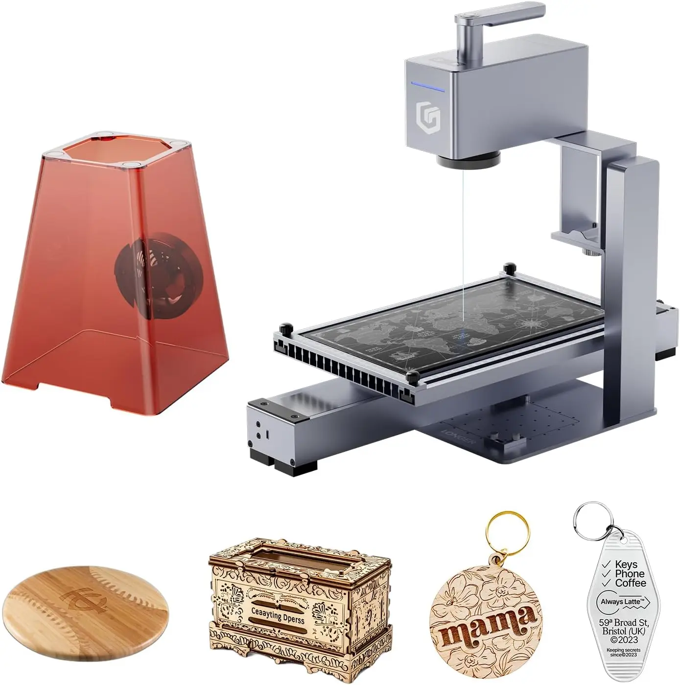 Längerer tragbarer 12-W-Lasergravierer Nano Pro mit Erweiterungsset, 5000 mm/s Hochgeschwindigkeit, Gravurpräzision 0,01 * 0,01 mm Image