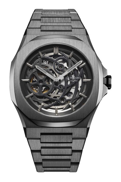 Skeleton Bracelet 41.5Mm Watch - Black - D1 Milano Watches