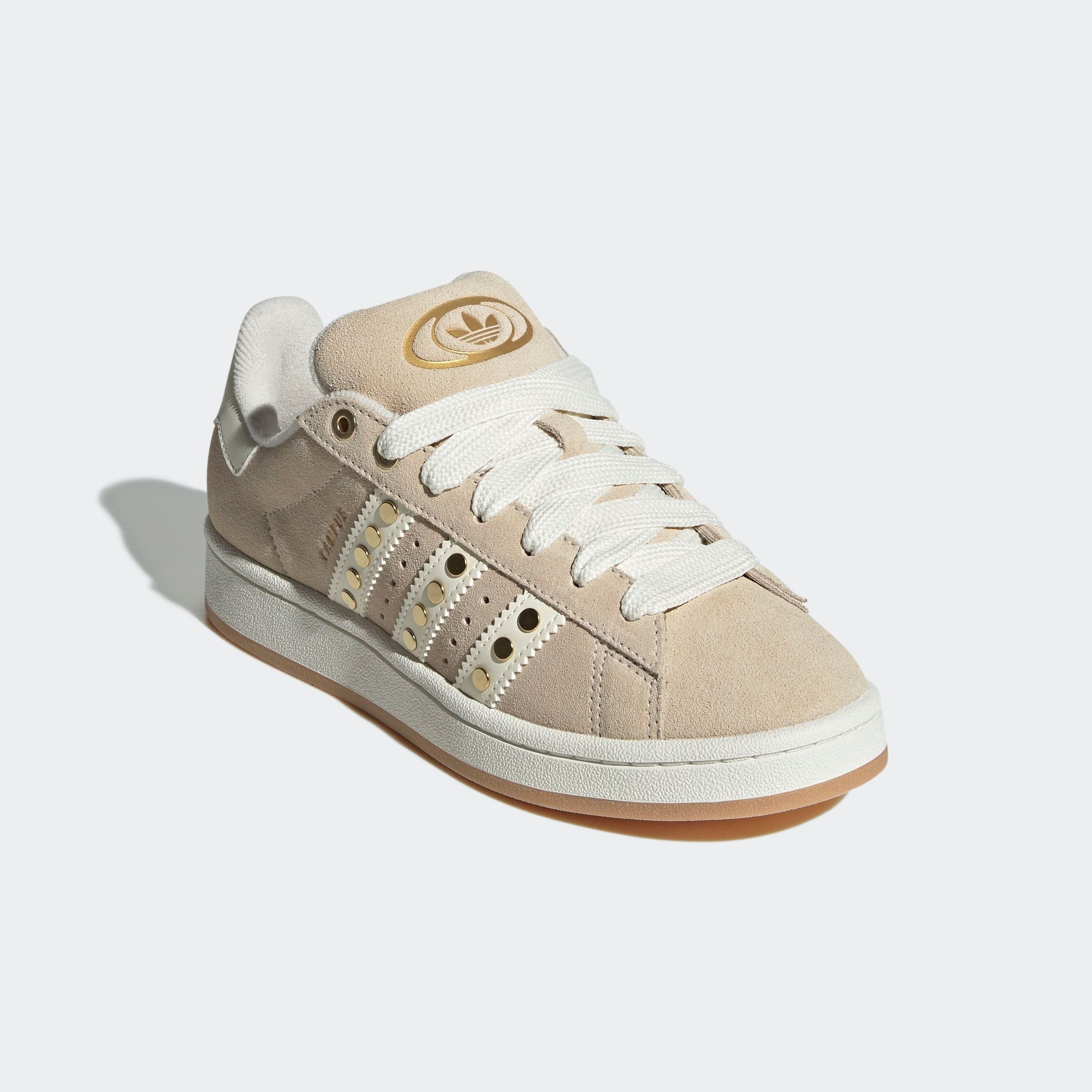 Sneaker ADIDAS ORIGINALS "CAMPUS 00S", Damen, Gr. 43, sand strata, cream weiß, gold metallic, Leder, Schuhe Sneaker
