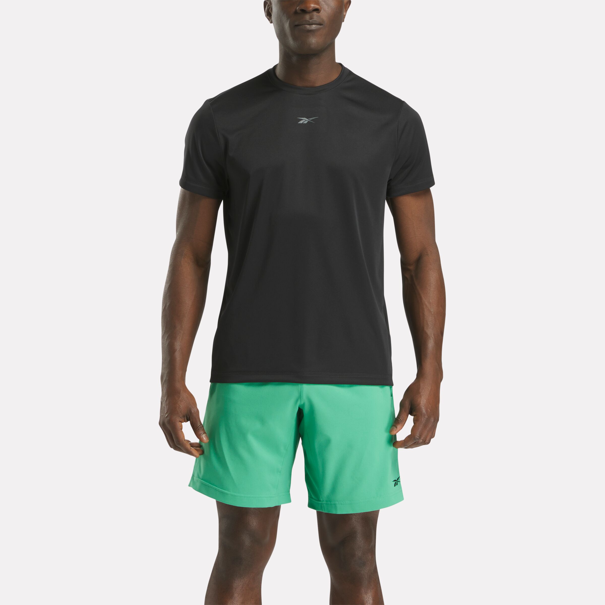 Trainingsshirt REEBOK "ID TRAIN SS TECH TEE", Herren, Gr. XXL, schwarz, Obermaterial: 100% Polyester, normal, Rundhals, Shirts Image