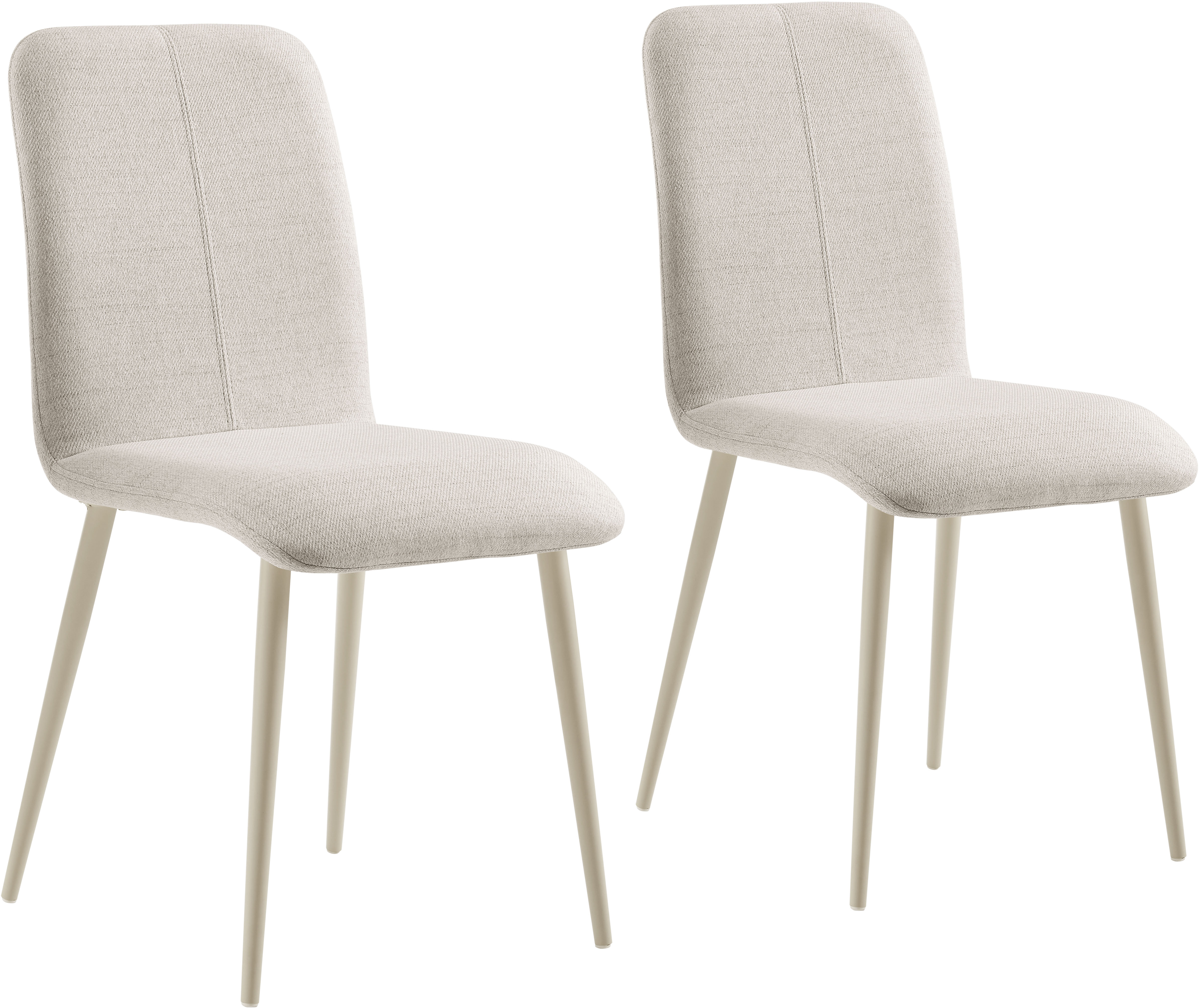 4-Fußstuhl OTTO HOME "Allyae", creme, B:42cm H:85cm T:59cm, Stühle, edlem Strukturstoff, modernem Design und robustem Metallgestell Image