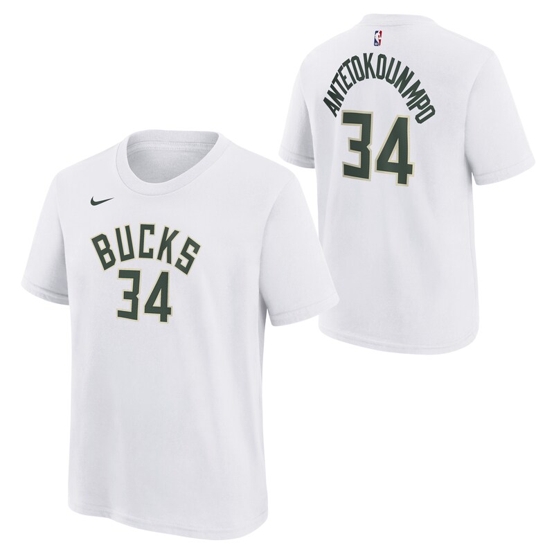 Milwaukee Bucks Nike Icon Name & Number T-Shirt - Giannis Antetokounmpo - Youth Image