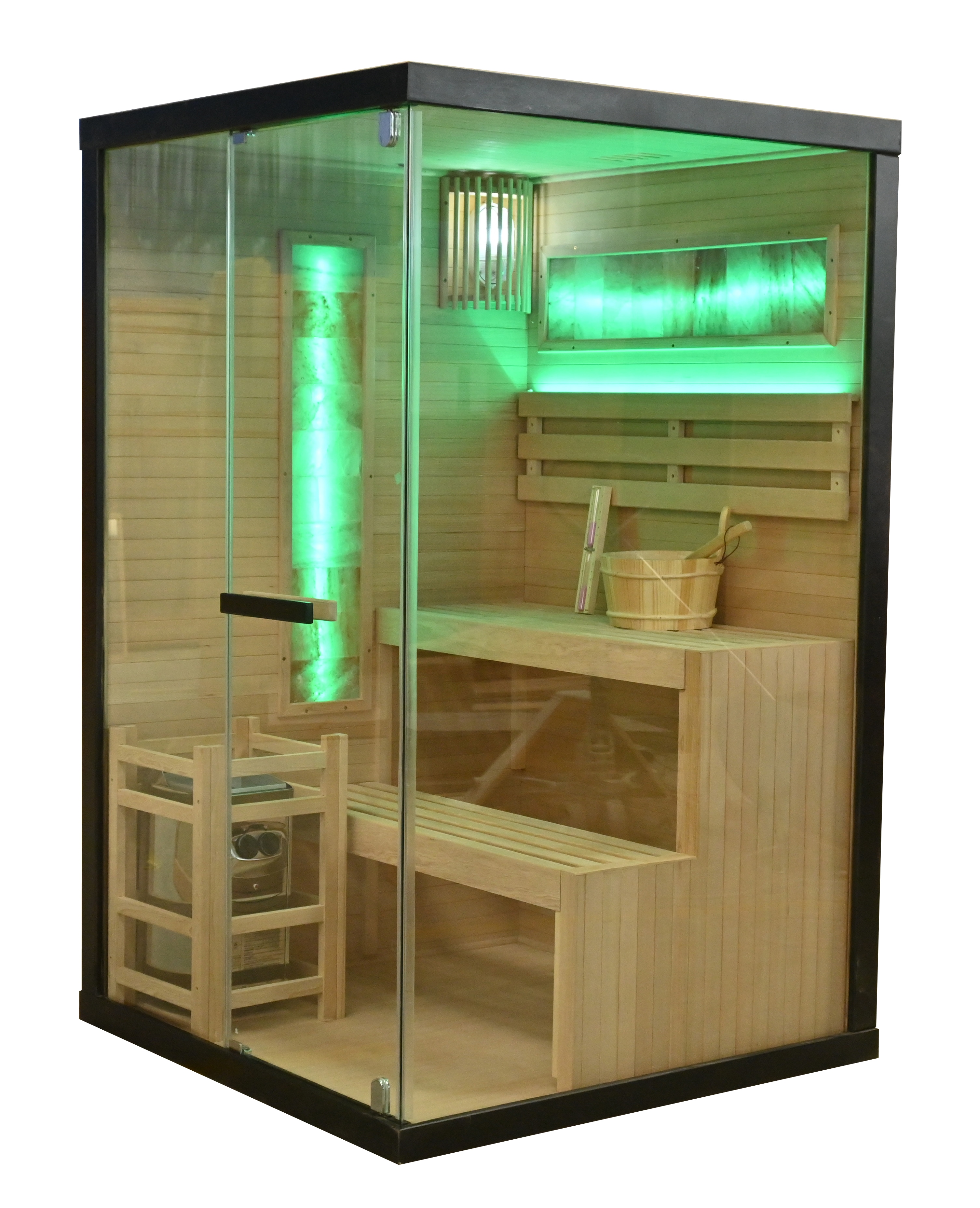 Sauna SANOTECHNIK "LUXOR 1", holz, Saunaofen, integrierte Steuerung, 3,5 kW, Saunen, inkl. Salzsteine und Saunaofen Image