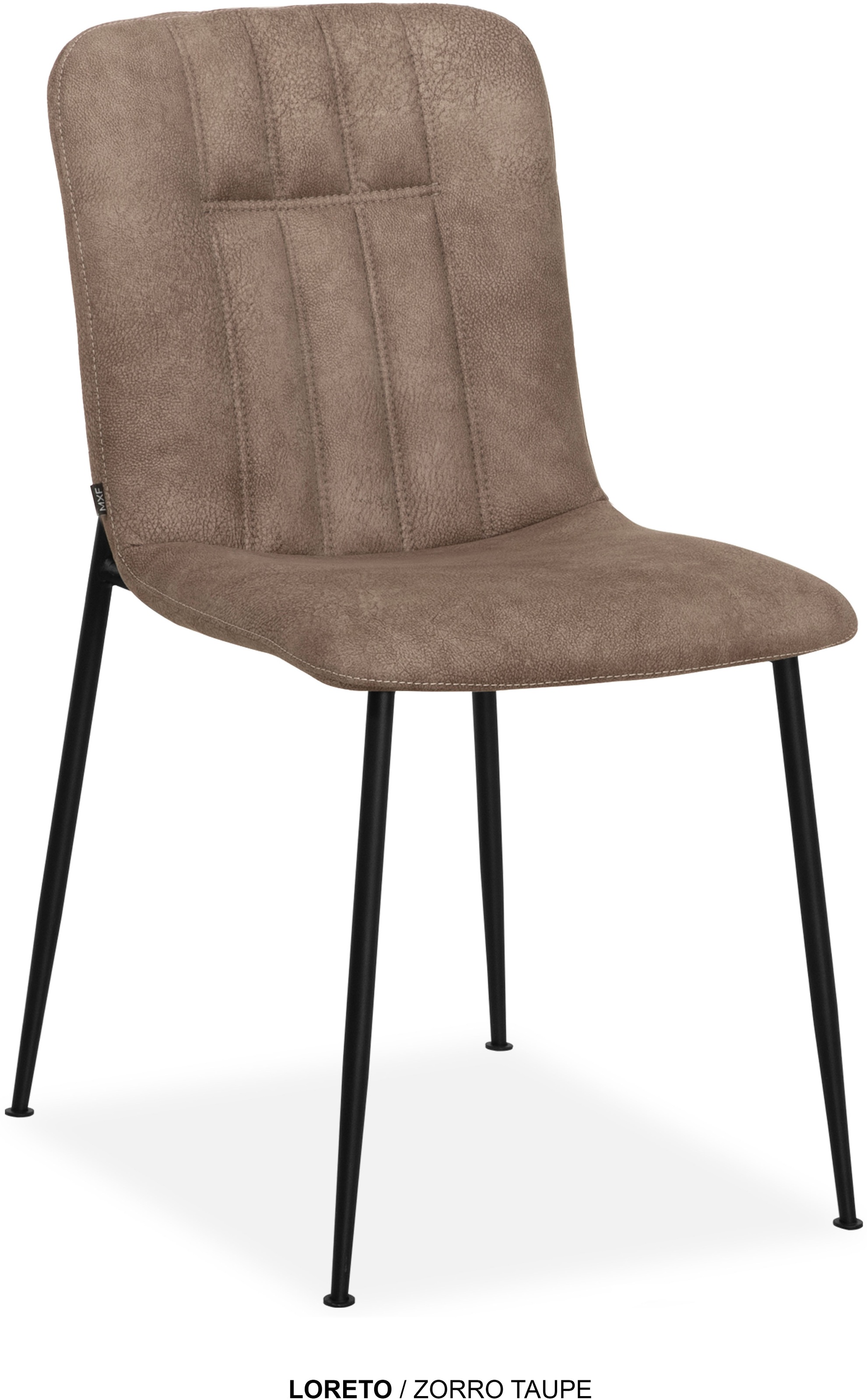 Esszimmerstuhl OMG DESIGN "Loreto", taupe, schwarz, B:44,5cm H:81,5cm T:57,5cm, Polyester, Stühle, Schalenstuhl, bequem gepolstert, Esszimmerstuhl