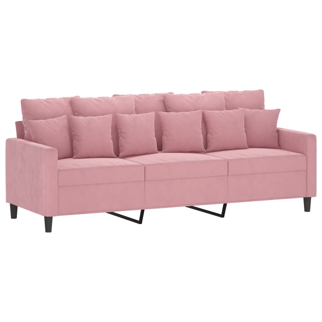 vidaXL 3-Sitzer-Sofa Rosa 180 cm Samt Image