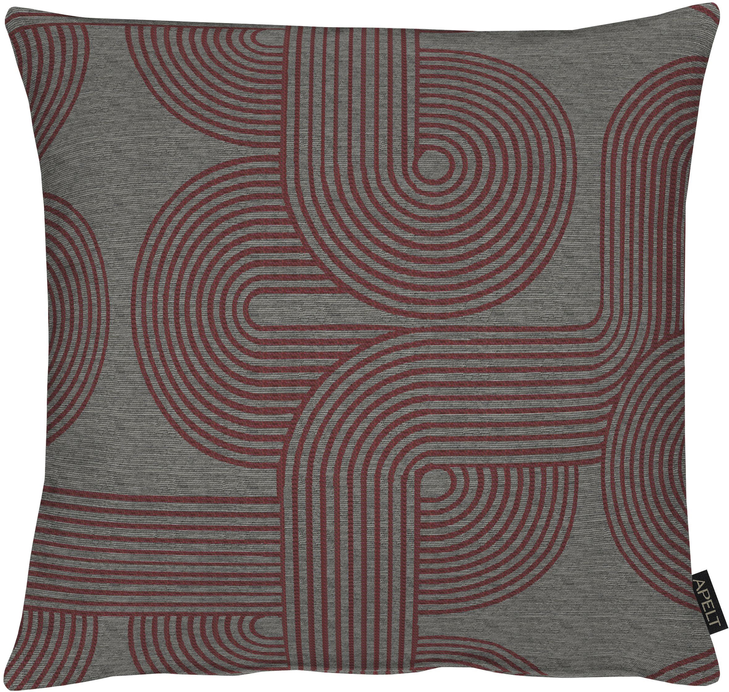 Kissenhülle APELT "Nova" Gr. 1, rot (bordeaux, grau), B:46cm L:46cm, Polyester, Obermaterial: 90% Polyester, 10% Viskose, Kissenbezüge Image