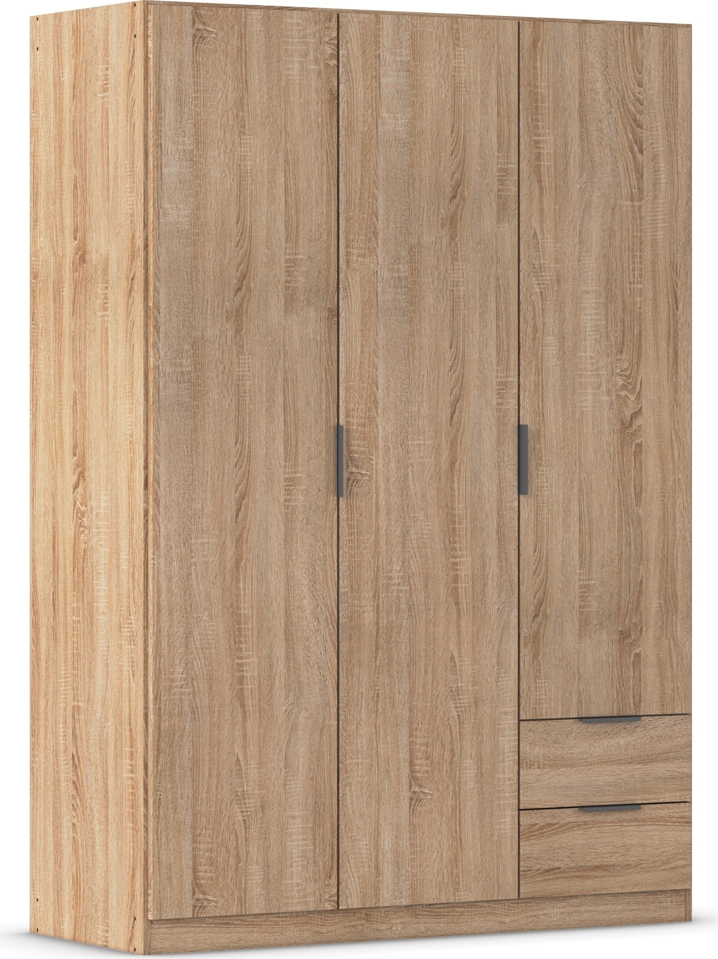Kleiderschrank RAUCH "Drehtürenschrank Schrank Garderobe Ankleide Schlafzimmer LAGOA", eiche sonoma, B:136cm H:197cm T:54cm, Holzwerkstoff, Schränke, mit geräumigen Schubladen, optional mit Aufsatz MADE IN GERMANY Image