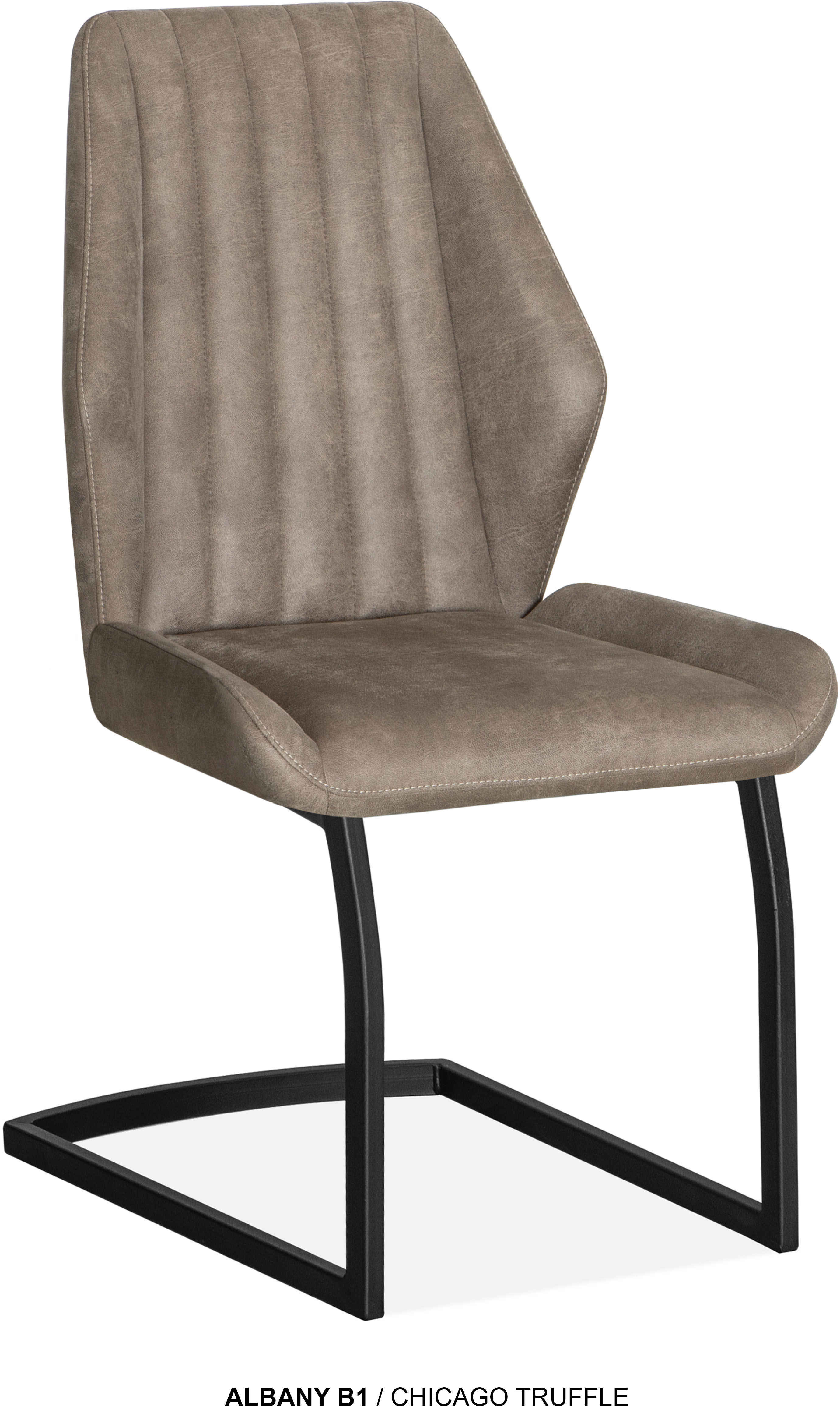 Esszimmerstuhl OMG DESIGN "Albany", truffle, schwarz, B:51cm H:98cm T:62cm, Polyester, Stühle, Esszimmerstuhl, Esszimmerstuhl, pflegeleichter Bezug