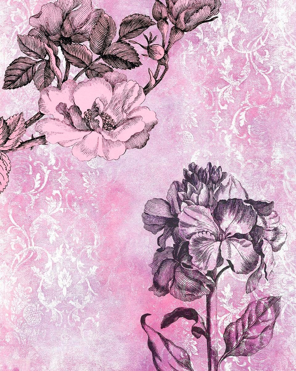 Vliestapete KOMAR "Digitaldruck Vlies - Baroque Pink - Größe 200 x 250 cm", rosa, B:200m L:250m, Vlies, Tapeten, Wohnzimmer, Schlafzimmer Image