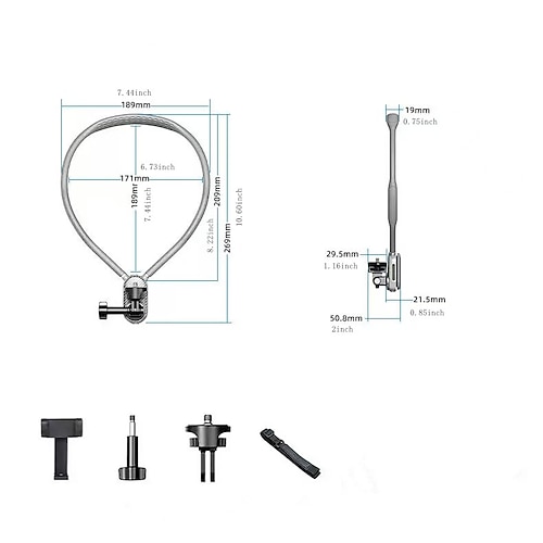 Um den Hals hängende Telefonhalterung für Aufnahmen aus der Egoperspektive, auf der Brust montierter Stabilisator für Sportaufnahmen im Freien, Anti-Shake-Zubehör Image