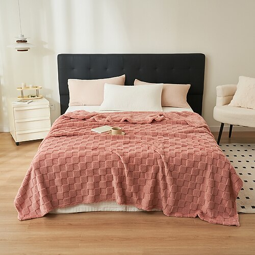 Klimaanlagendecke, leichter Waffelfleece-Überwurf für Sofa, Bett, Nickerchen im Büro oder Sommergebrauch, gemütliche kleine Nickerchendecke oder Schulterdecke Image