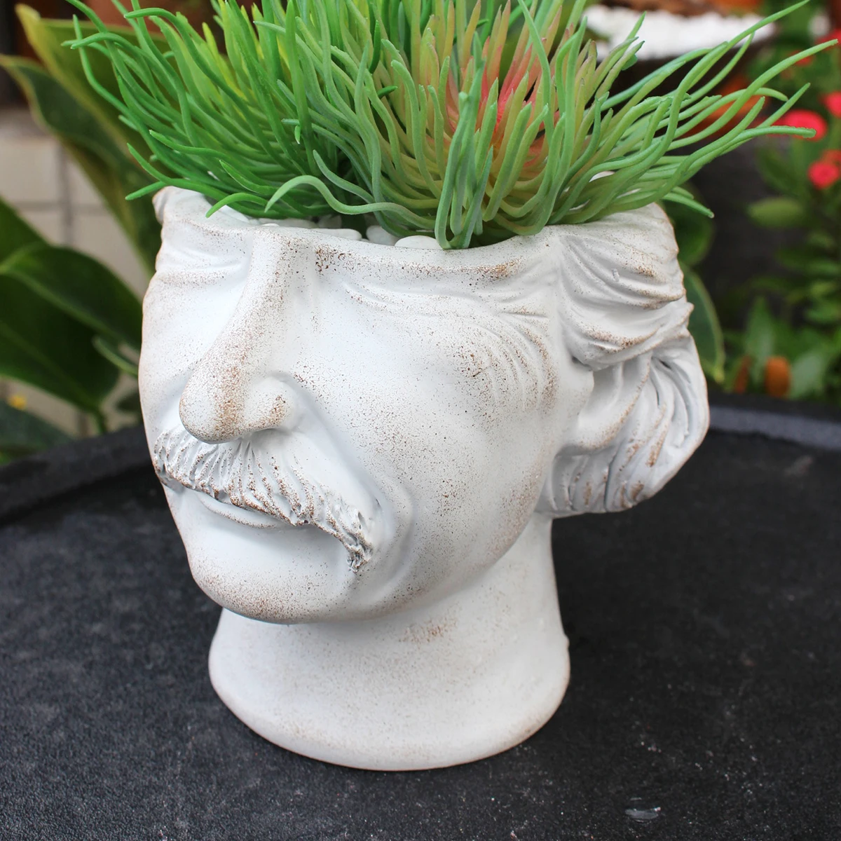 1 Stück Blumentopf im minimalistischen Stil, Blumentopf für Gartendekoration im Retro-Stil, mit integriertem Ablaufloch Image