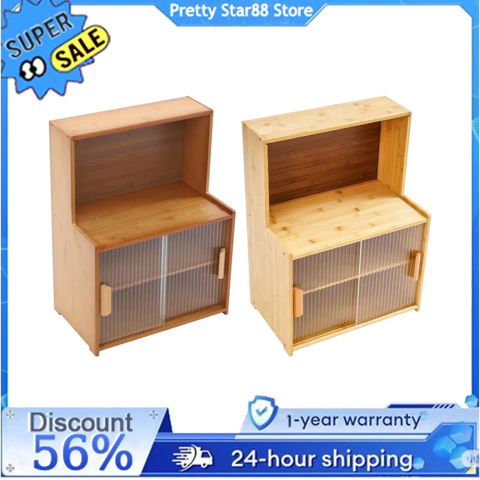 Aufbewahrungsschrank, Küchenschrank, verschleißfester Küchenschrank mit Schiebetüren für Küchen/Cafes/Dessertgeschäfte