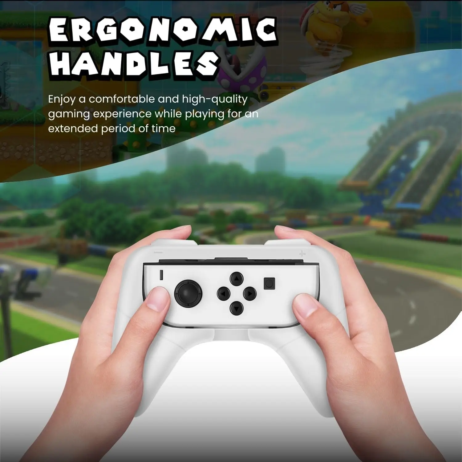 2 Stück ABS bequemer Griff verschleißfester Videospiel-Controller kompatibel mit Ni Sw Jo