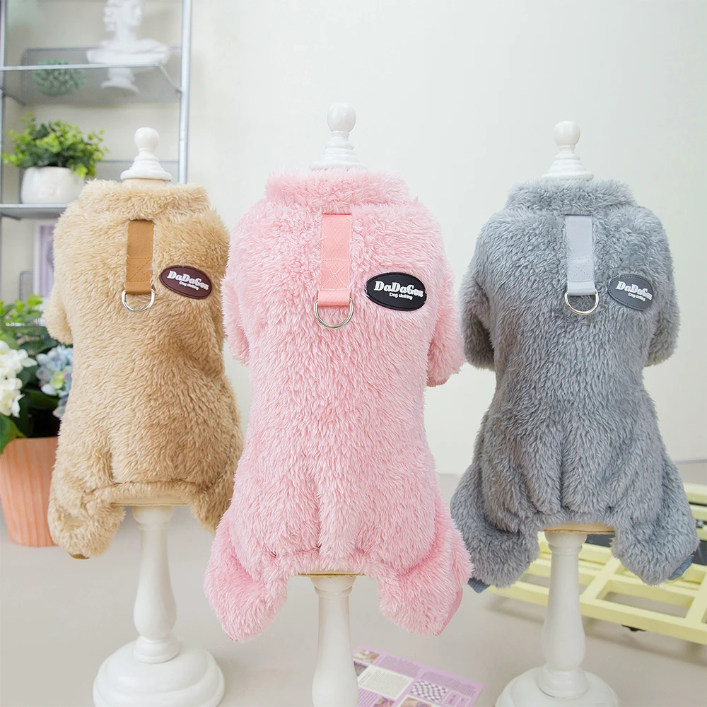 Warmer Hundeoverall für den Winter, Fleece, weiche Haustier-Outfits für kleine und mittelgroße Hunde, winddicht, gemütliche Welpenkleidung, Bulldogge, Schnauzer-Mantel Image