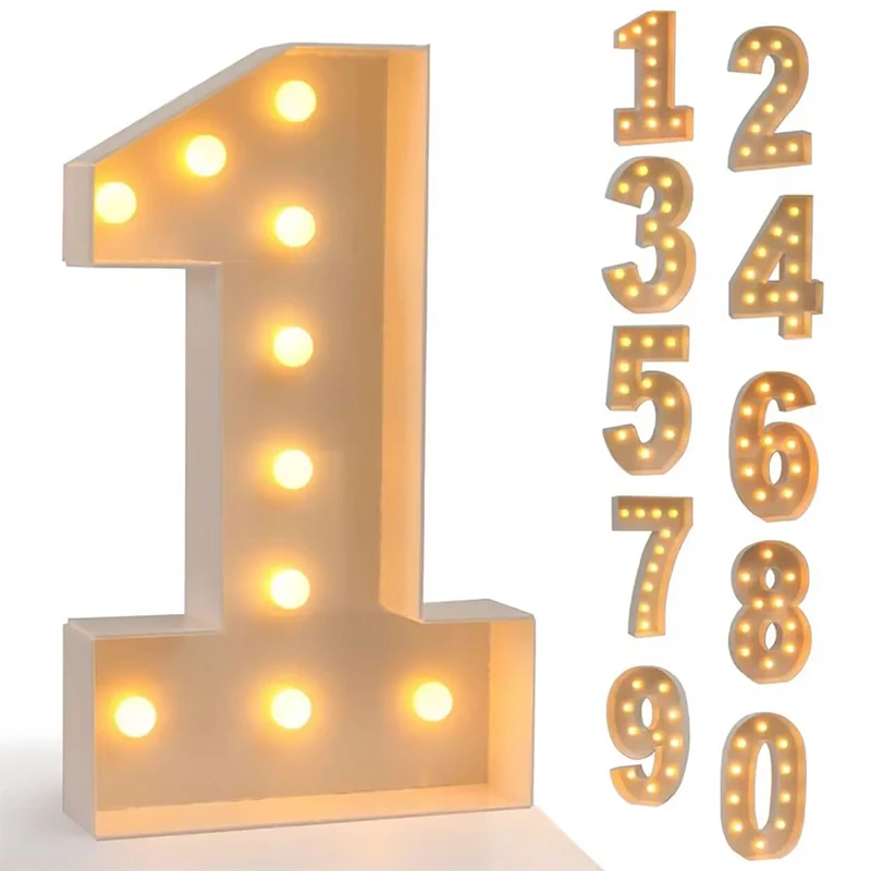 93cm Riesen figur Ballon Füll box mit Lichtern 1. Geburtstag Ballon Nummer 30 40 50 Ballon rahmen Hochzeits dekor Baby party Image