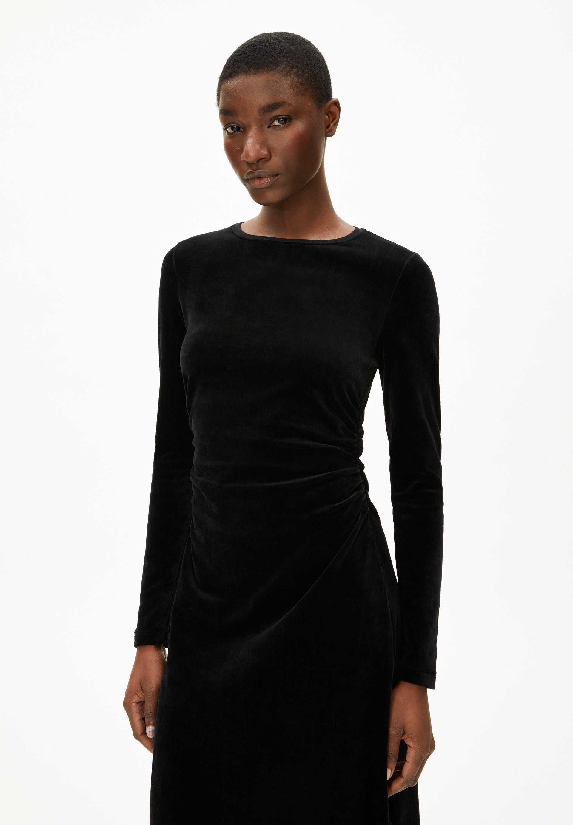 ADAAJA VELVET | Jerseykleid aus Bio-Baumwoll Mix - schwarz (L) Image