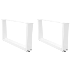 vidaXL Couchtischbeine V-Form 2 Stück Weiß 70x(30-31,3) cm Stahl Image