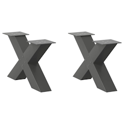 vidaXL Couchtischbeine X-Form 2 Stk. Anthrazit 60x(30-31) cm Stahl Image