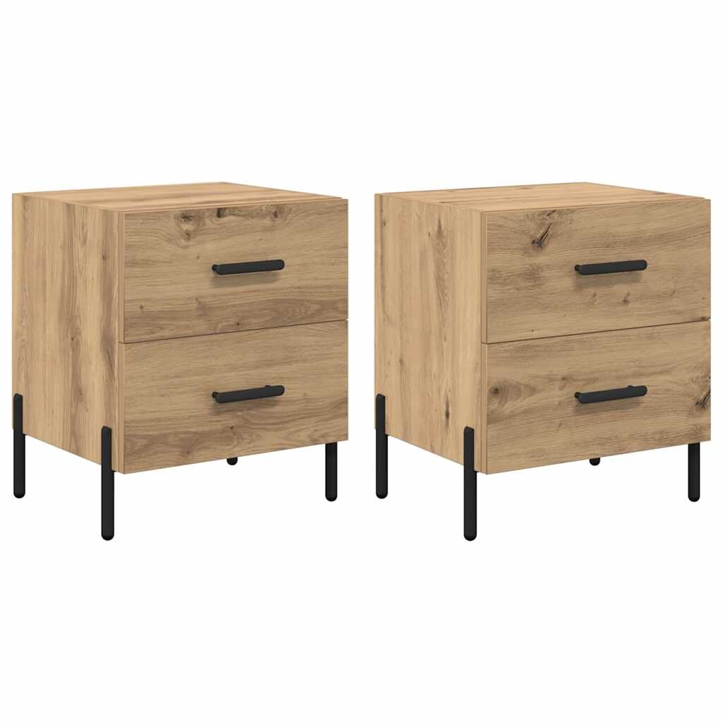 vidaXL Nachttisch 2 pcs Artisan-Eiche 40 x 35 x 47,5 cm Holzwerkstoff Image