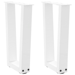 vidaXL Couchtischbeine V-Form 2 Stück Weiß 38x(42-43,3) cm Stahl Image