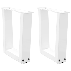 vidaXL Couchtischbeine V-Form 2 Stück Weiß 30x(30-31,3) cm Stahl Image