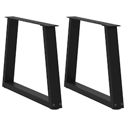 vidaXL Couchtischbeine V-Form 2 Stück Schwarz 60x(42-43,3) cm Stahl Image