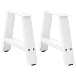 vidaXL Couchtischbeine A-Form 2 Stk. Weiß 50x(30-31) cm Stahl Image