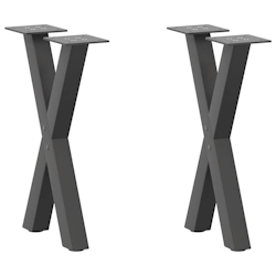 vidaXL Couchtischbeine X-Form 2 Stk. Anthrazit 28x(42-43) cm Stahl Image