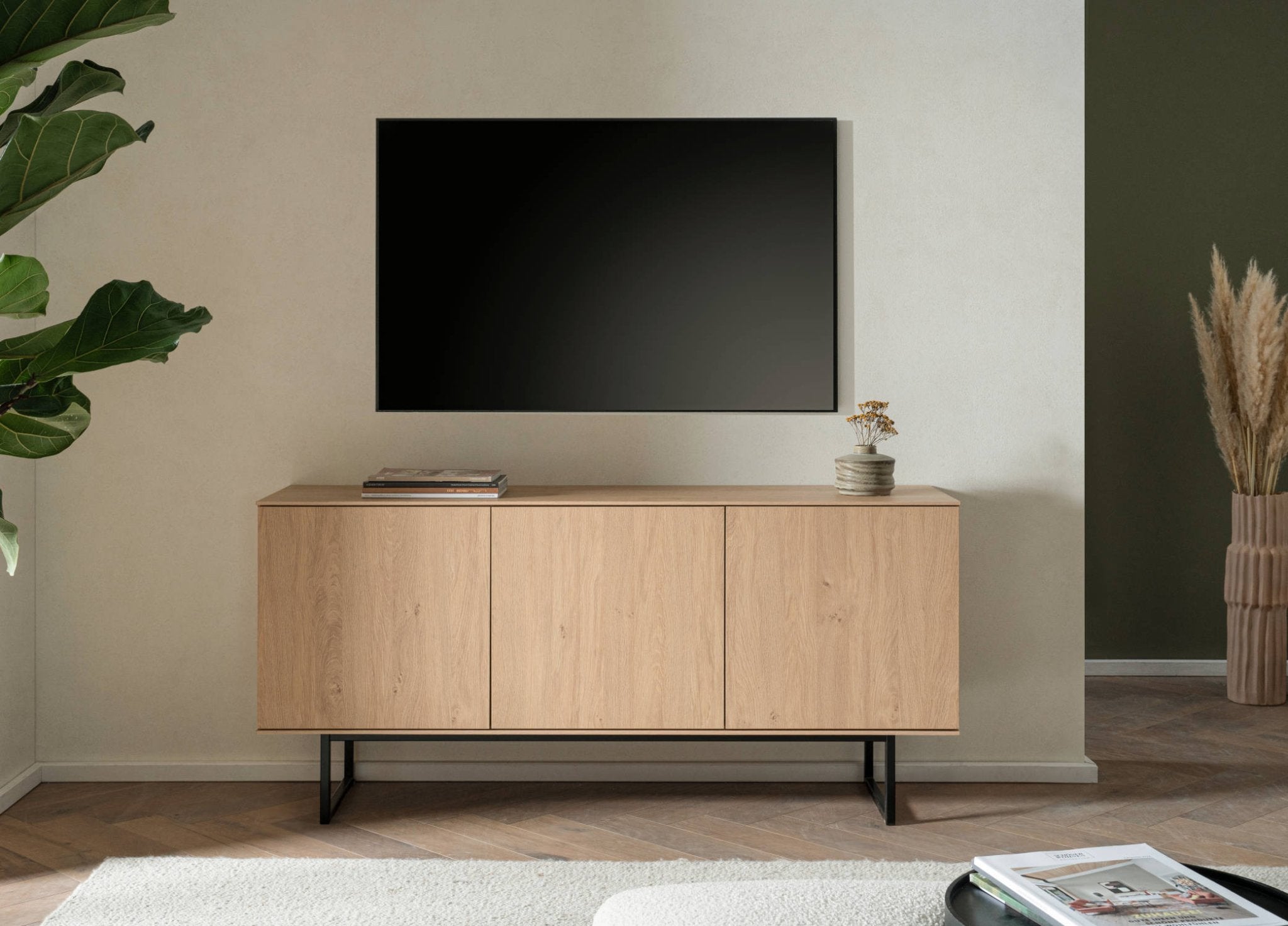 TV-Lowboard Eiche 150 cm Unterschrank Como