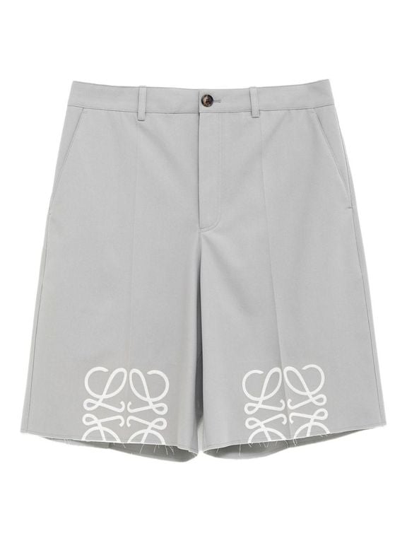 Anagram Cotton Shorts - Gray - Loewe Shorts