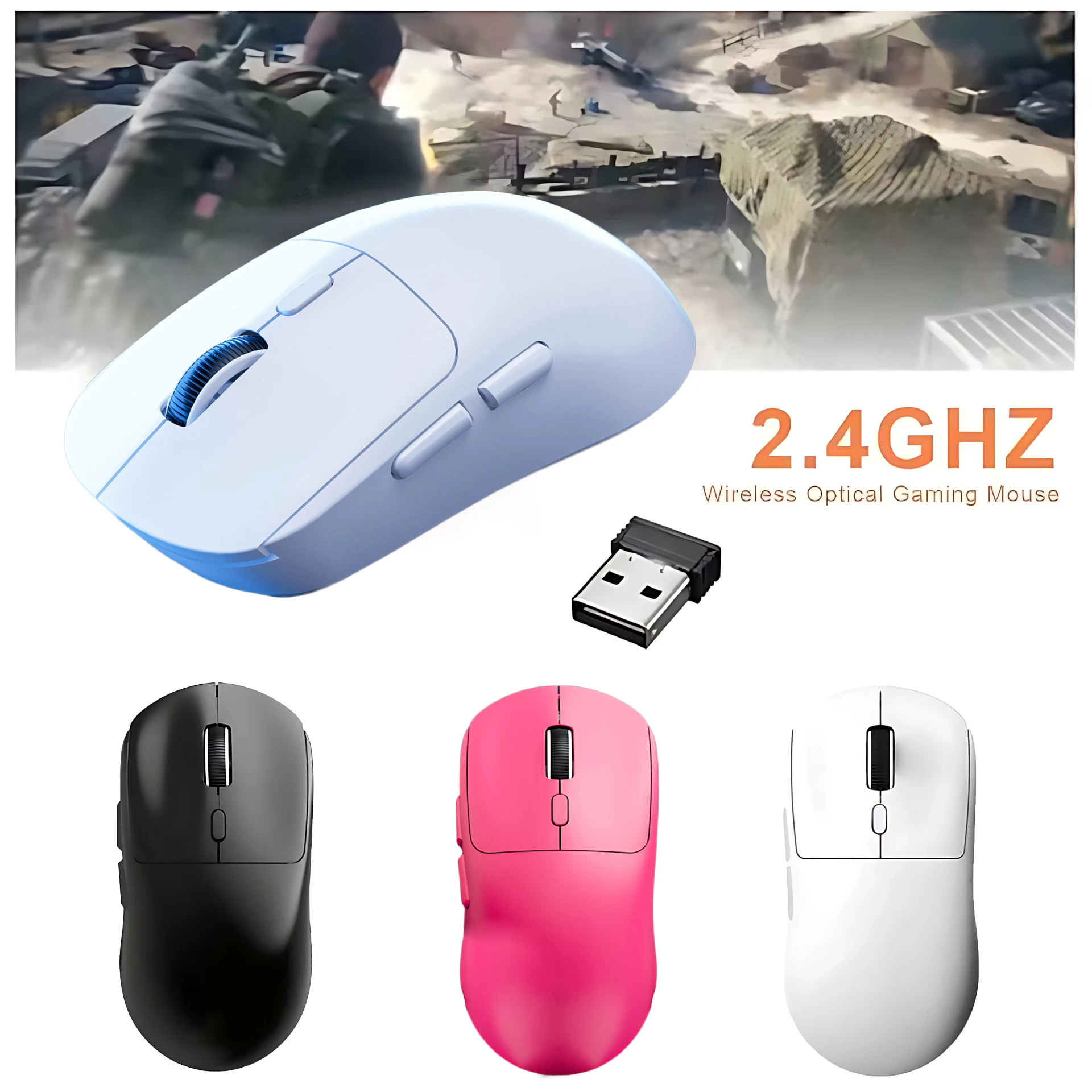 2026 M348 Superleichte Maus, Bluetooth 2,4 G, kabellose Gaming-Maus, Flaggschiff-Chip-Gaming-Sensor, 6, einstellbare DPI für Bürospiele Image