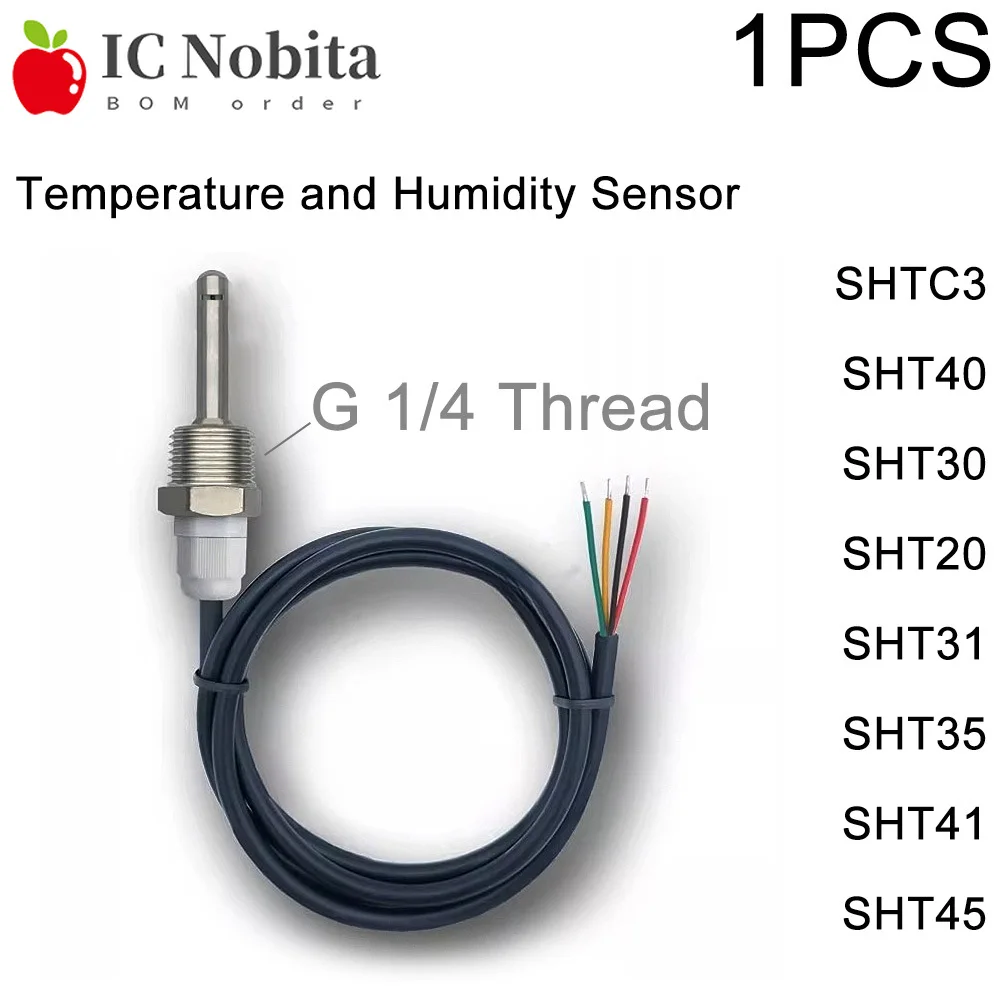 SHTC3 SHT40 SHT30 SHT20 SHT31 SHT35 SHT45 41 Digitaler Temperatur- und Feuchtigkeitssensor mit G 1/2 Gewinde I2C IIC Schnittstelle Image