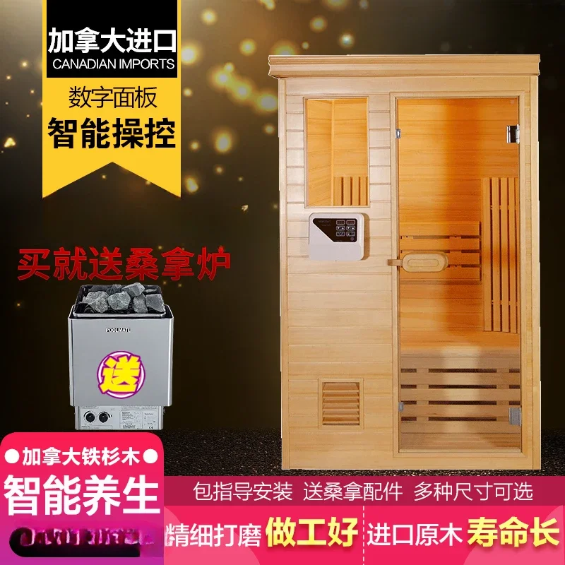 Traditionelle Sauna, Familiengebrauch, Dampfbad, Trockendampfbad, Schweiß, Saunaofen, Hemlock-Holz