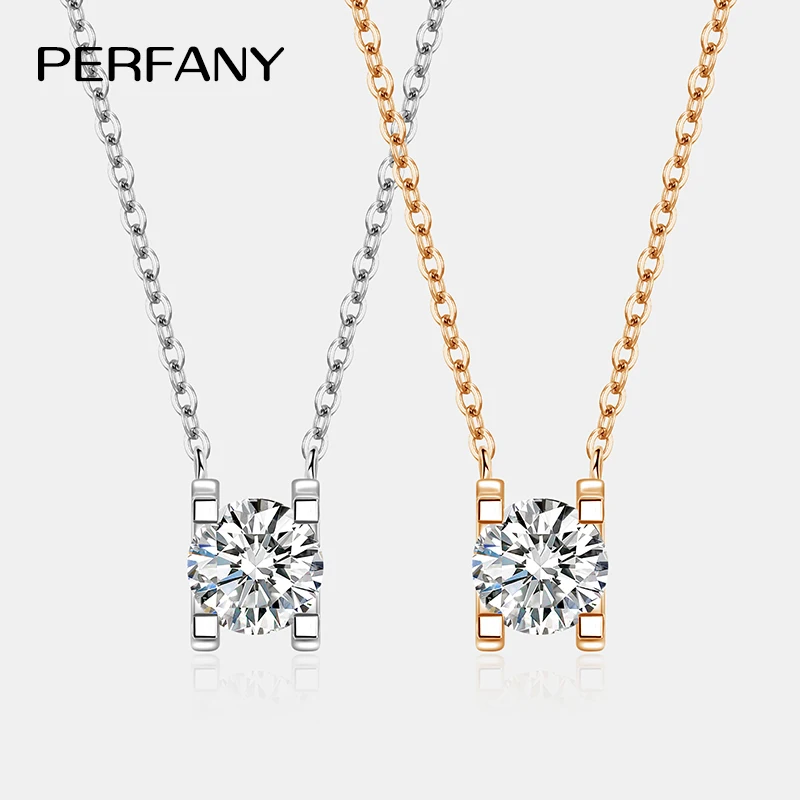 PERFANY 0,5-2CT Moissanit Halskette für Frauen S925 Reinem Silber Klassische Bull Kopf Labor Diamant Anhänger Luxus Schmuck Image