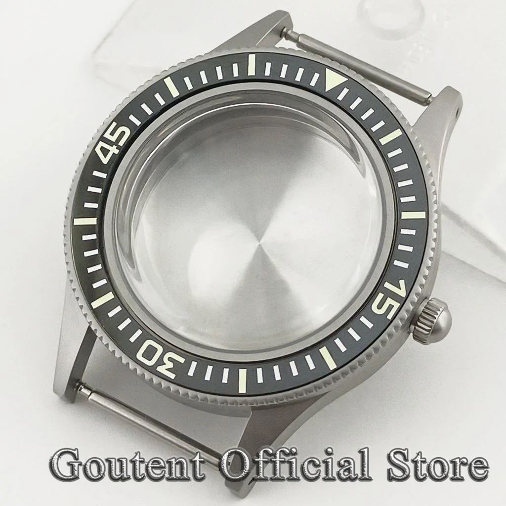 Goutent 40 mm Kuppelglas-Retro-Uhrengehäuse, leuchtende Lünette, passend für NH35 NH36 ETA 2824 PT5000 Automatikwerk Image