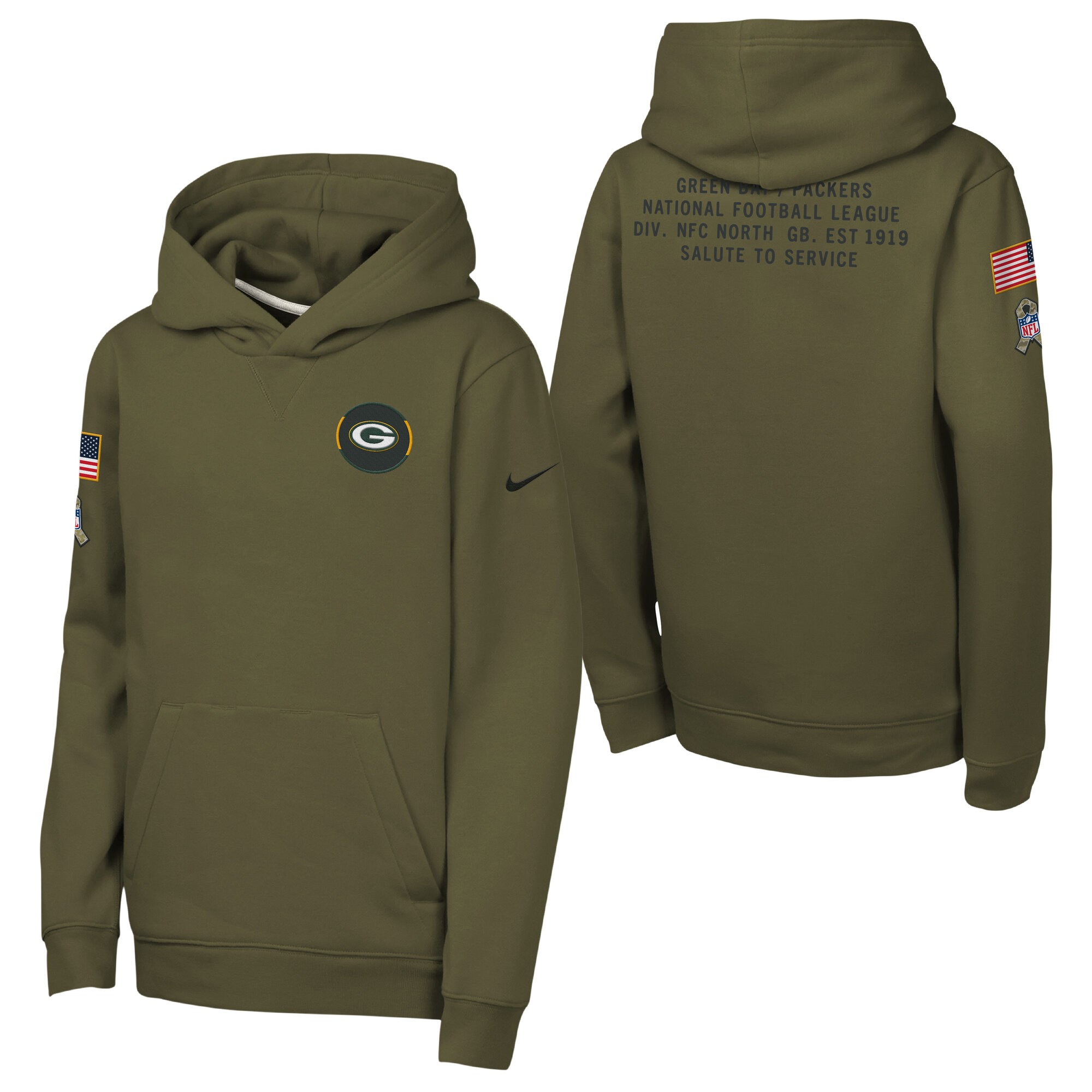 "Green Bay Packers Nike Salute To Service Hoodie - Jugendliche" Image
