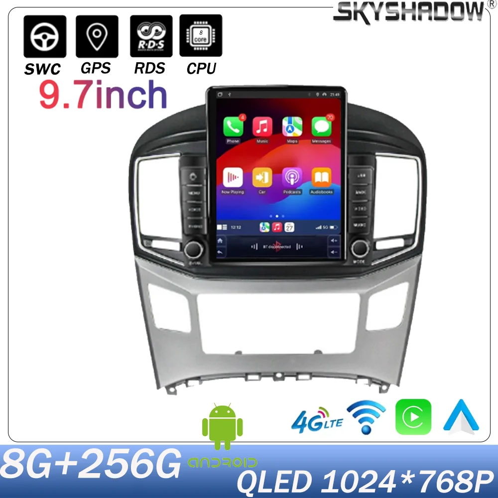 Bluetooth GPS 4G WIFI Android 14 Für Hyundai H1 2017-2018 Multimedia Auto Video Navigation Player auto radio GPS Stereo Carplay