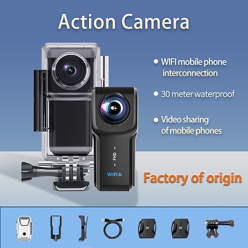 PD3 Action Camera Portatile Ricaricabile Registrazione di immagini e funzioni video Impermeabile Mini 1.18 pollice CMOS da 2.0 MP 1080p 128 GB Regalo