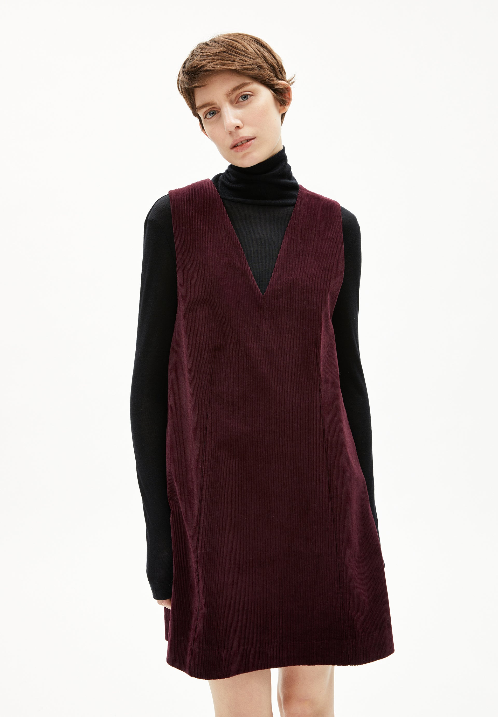PINAAFO CORDUROY | Webkleid aus Bio-Baumwoll Mix - rot (L) Image