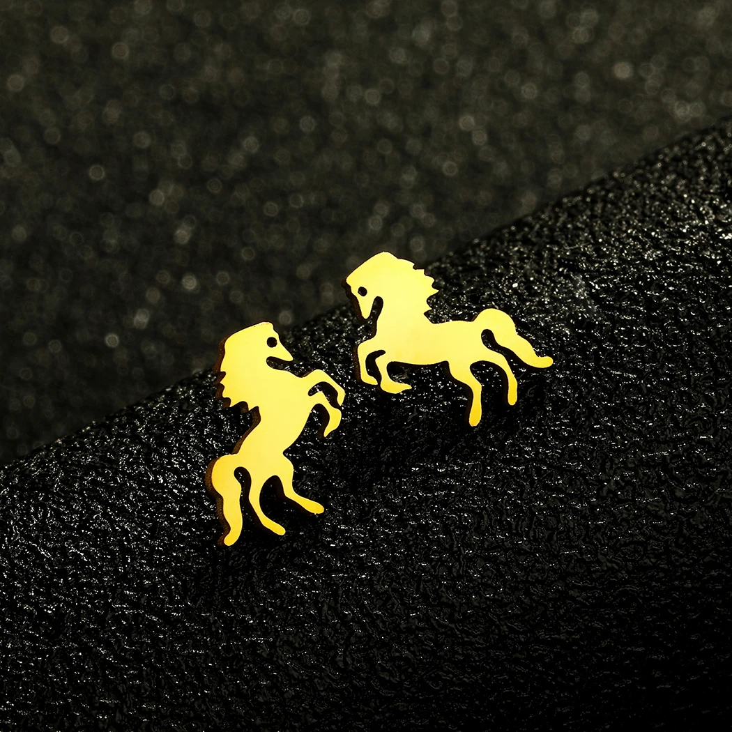 Kinitial Laser carved fashionable stainless steel earrings horse Earrings, cut earrings, Study Earrings earings anniversary gift