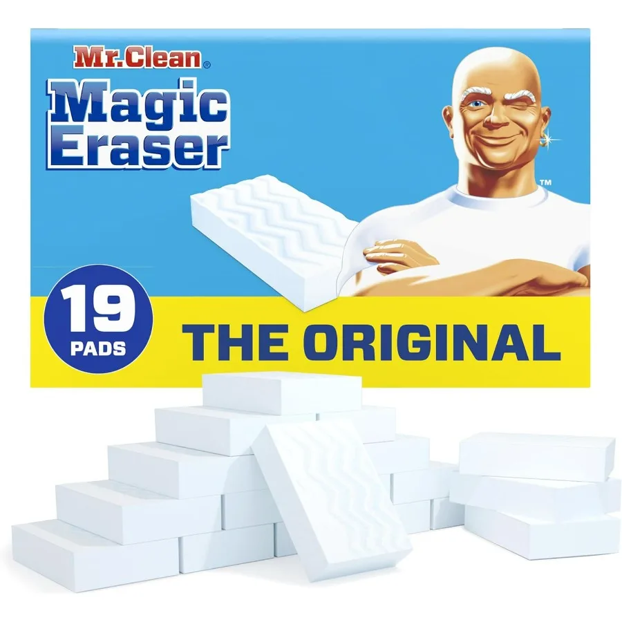 Original Magic Eraser Cleaning Pads with Durafoam 19 Count for Effective Household Cleaning Tasks Removes Stains and