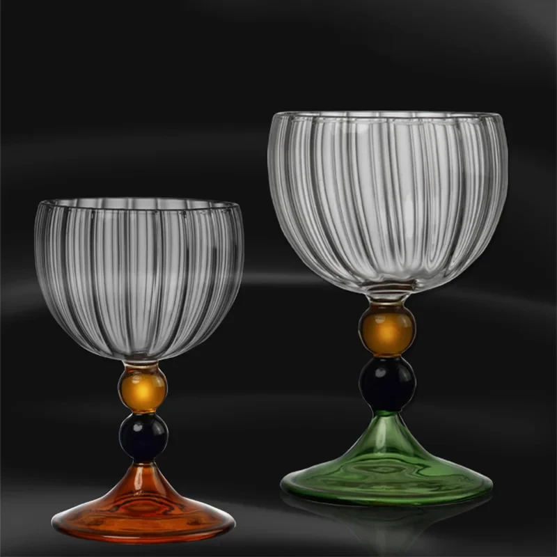Verre à vin à Champagne coloré à haute teneur en Borosilicate, gobelet créatif soufflé à la main, tasse à Cocktail transparente, verres à vin