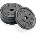 York Fitness Cast Iron Weight Plates fit all standard 1 inch diameter bars - Dumbbell Weights Set Perfect for Bodybuilding Weight Lifting Home Gym Equipment - 4x5 Kilograms